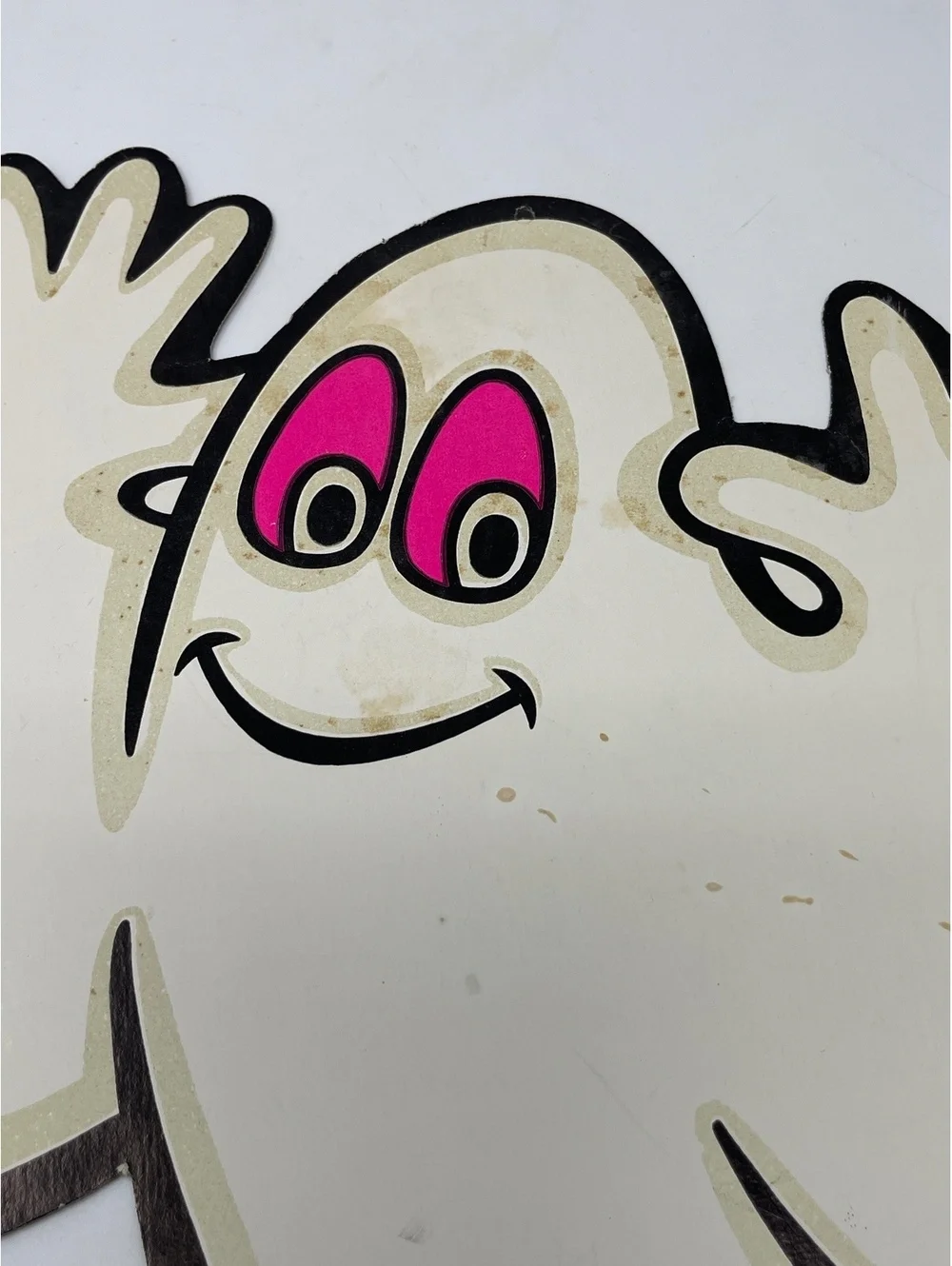 Vintage Beistle Halloween Ghost Paper Die Cut Window Wall Cutouts Set of 3 Pink